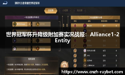 世界冠军杯升降级附加赛实况战报：Alliance1-2Entity